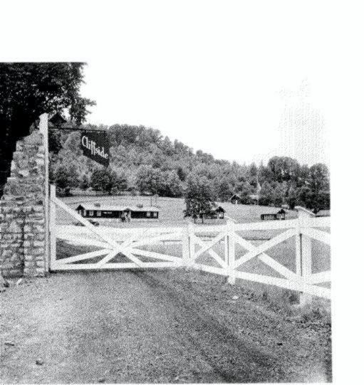 Higgs 21.jpg - Cliffside entrance -- Note this is before the construction of the gym/office building. The admin building shown was apparently moved and became the craft shop...? Entrance sign is still there, at entry to a neighborhood which has appropriated the name..